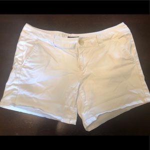 American Eagle White Midi Shorts